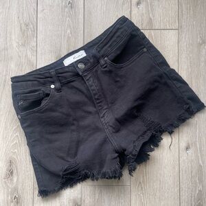 KanCan Black Distressed Shorts | Medium